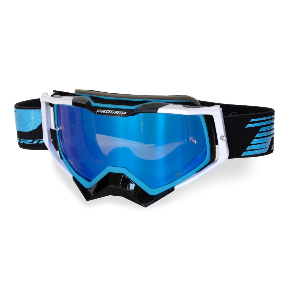Goggles Pro Grip Rapid - Light blue Black White mirrored lens blue
