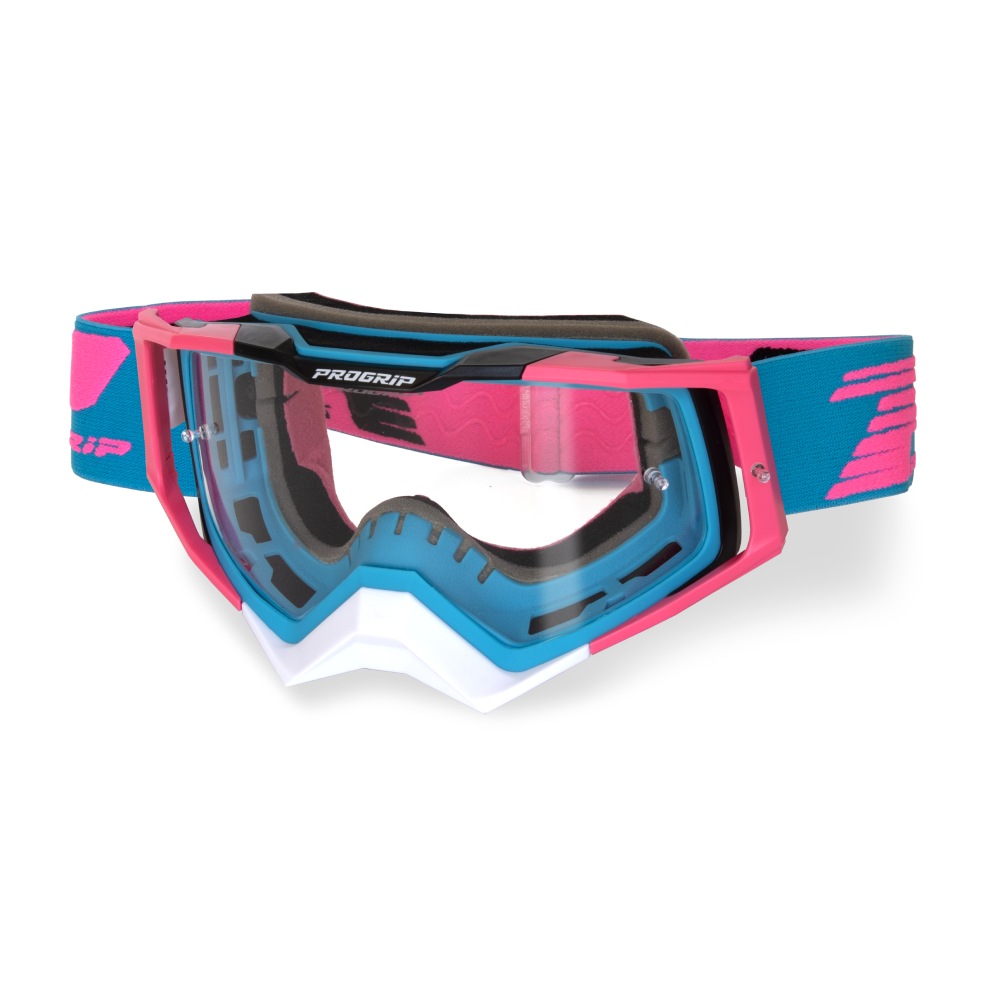 Goggles Pro Grip Rapid - Light blue Fuxia Black clear lens
