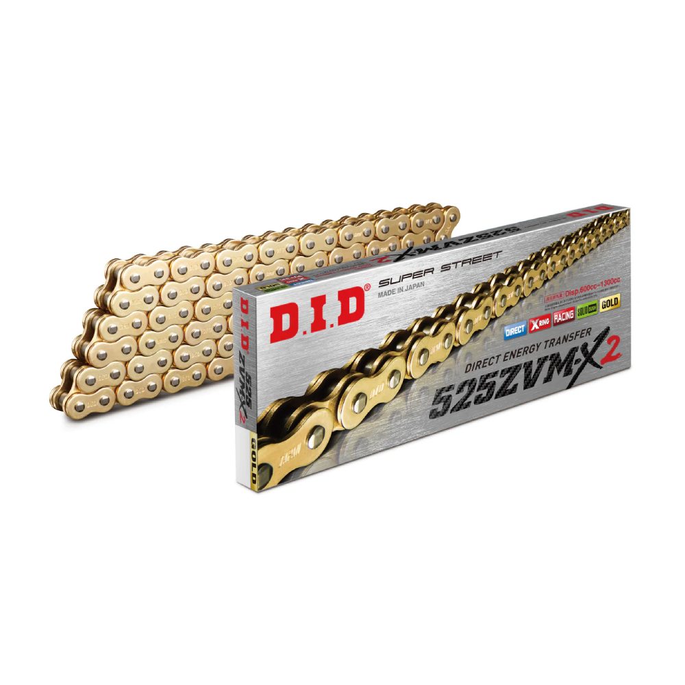 Drive chain DID pitch 525 street ultra heavy-duty with X-RING 120 links -gold 525ZVMX2.120