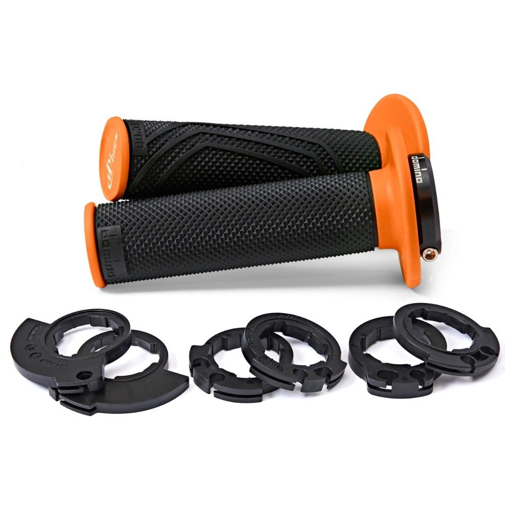 Pair of Grips Lock-On Domino D200 - black orange D2004045H8