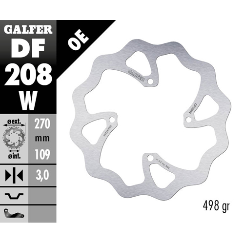 Brake disc Galfer Wave Kawasaki KX 125 (06-08) front maggiorato DF208W