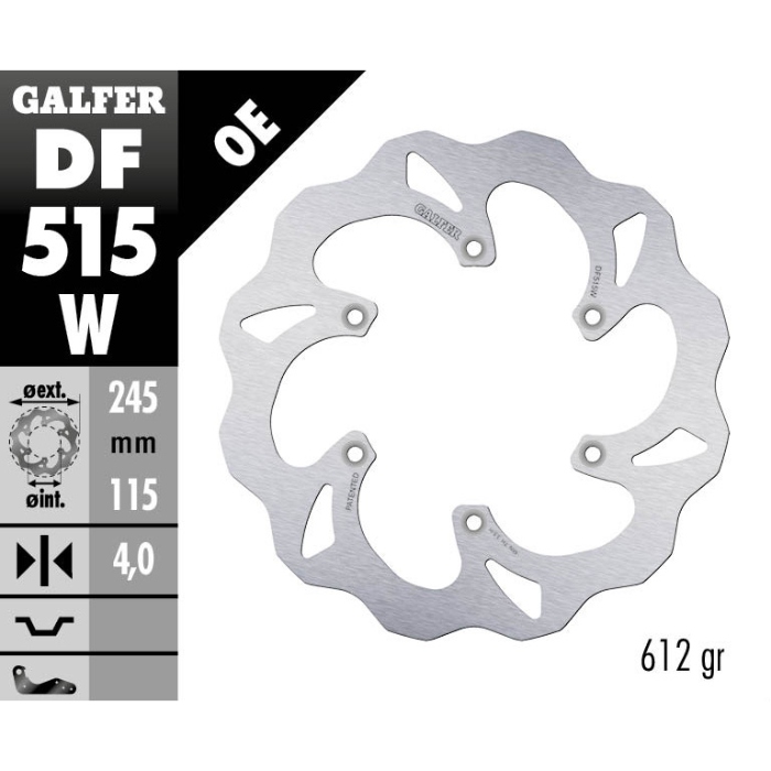 Brake disc Galfer Wave Fantic 250 XEF (21-25) rear DF515W