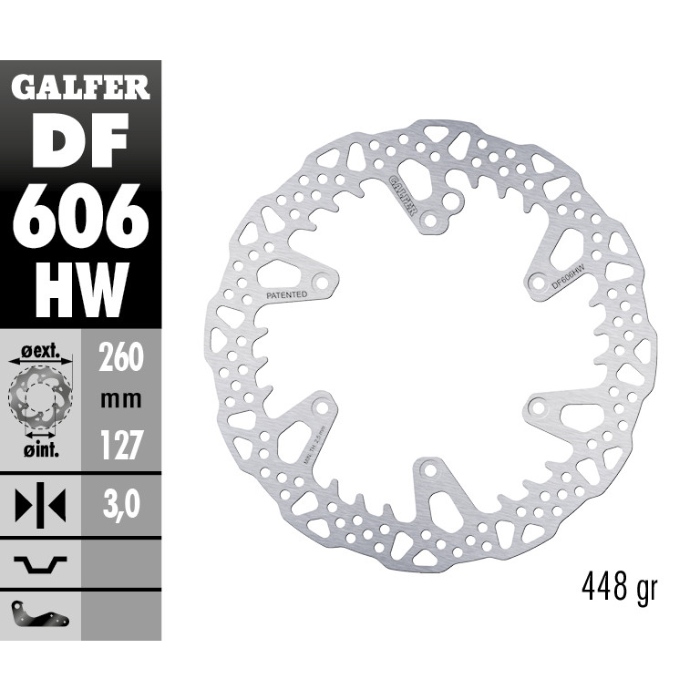 Brake disc Galfer Shark KTM 125 XC-W (17-19) front DF606HW
