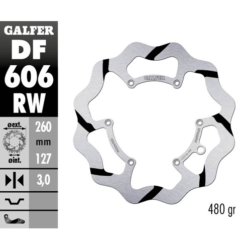 Brake disc Galfer Race KTM 300 EXC (98-25) front DF606RW