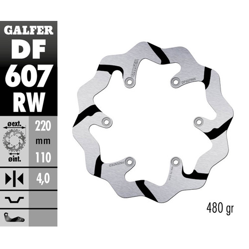 Brake disc Galfer Race Husaberg 250 FE (13-14) rear DF607RW