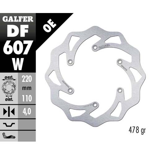 Brake disc Galfer Wave KTM 150 SX (09-22) rear DF607W