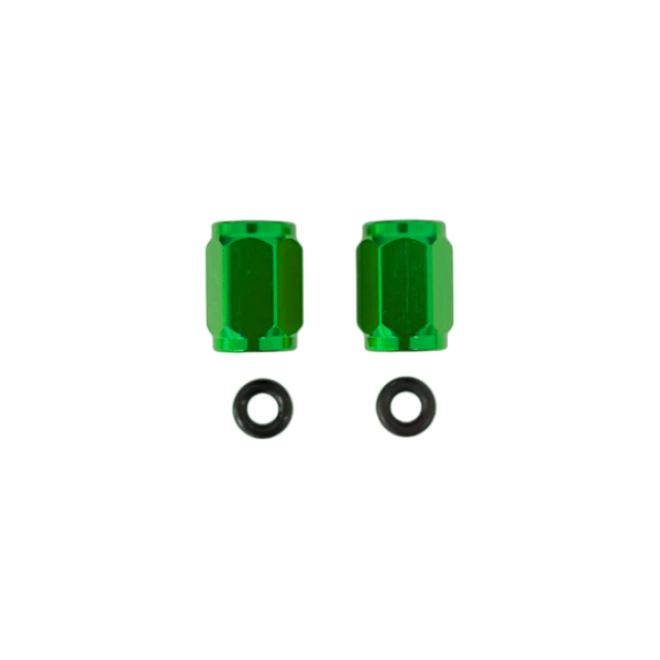 Pair of tire valve caps green