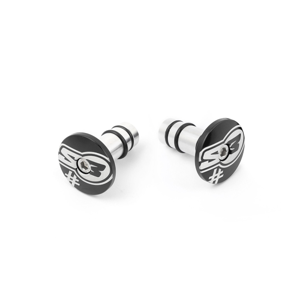 Pair of handlebar end caps S3 black Too Pair of handlebar end caps S3 black Too