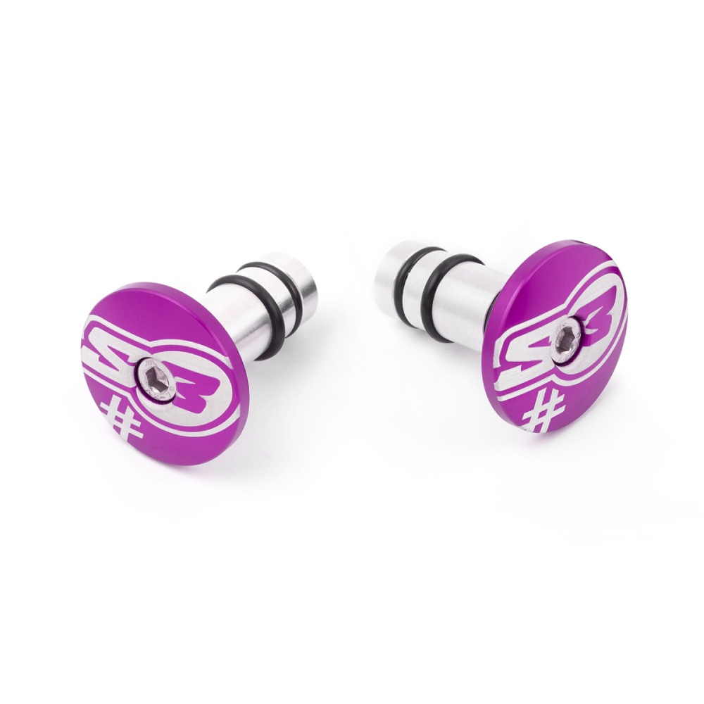 Pair of handlebar end caps S3 purple Too Pair of handlebar end caps S3 purple Too