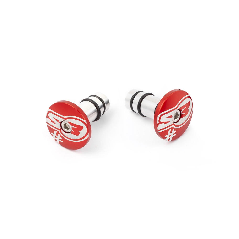 Pair of handlebar end caps S3 red Too Pair of handlebar end caps S3 red Too