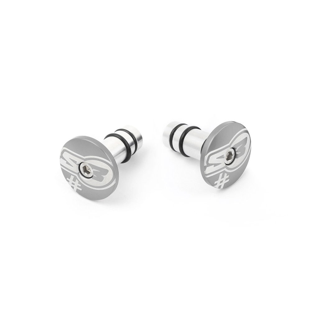 Pair of handlebar end caps S3 grey Too Pair of handlebar end caps S3 grey Too