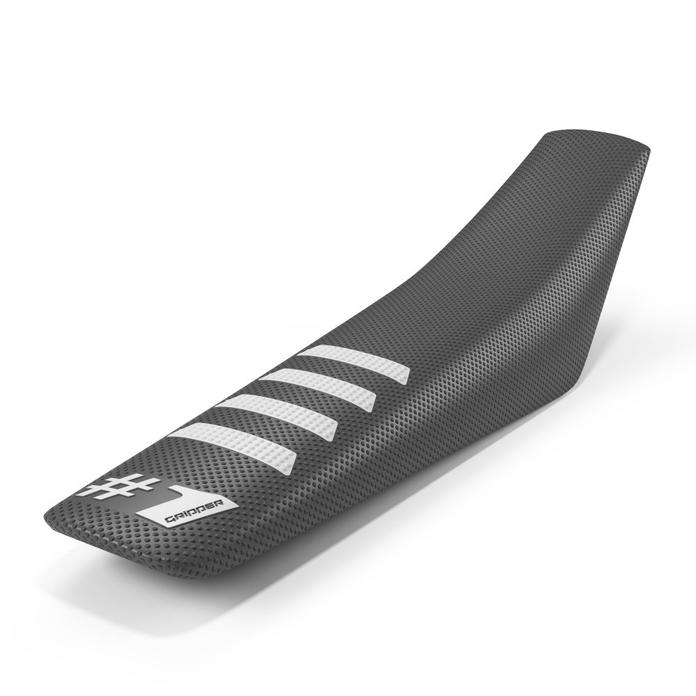 Universal seat cover Onegripper - Ribbed grey scuro and white OSC02-DGWH