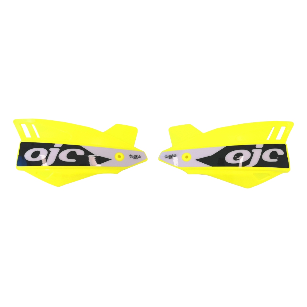 Pair of handguards OJC SHARK universal neon yellow (white sticker)