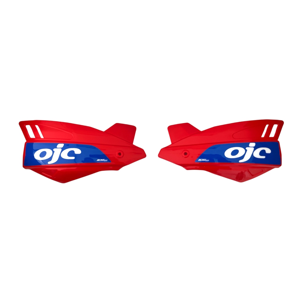 Pair of handguards OJC SHARK universal red (blue sticker)