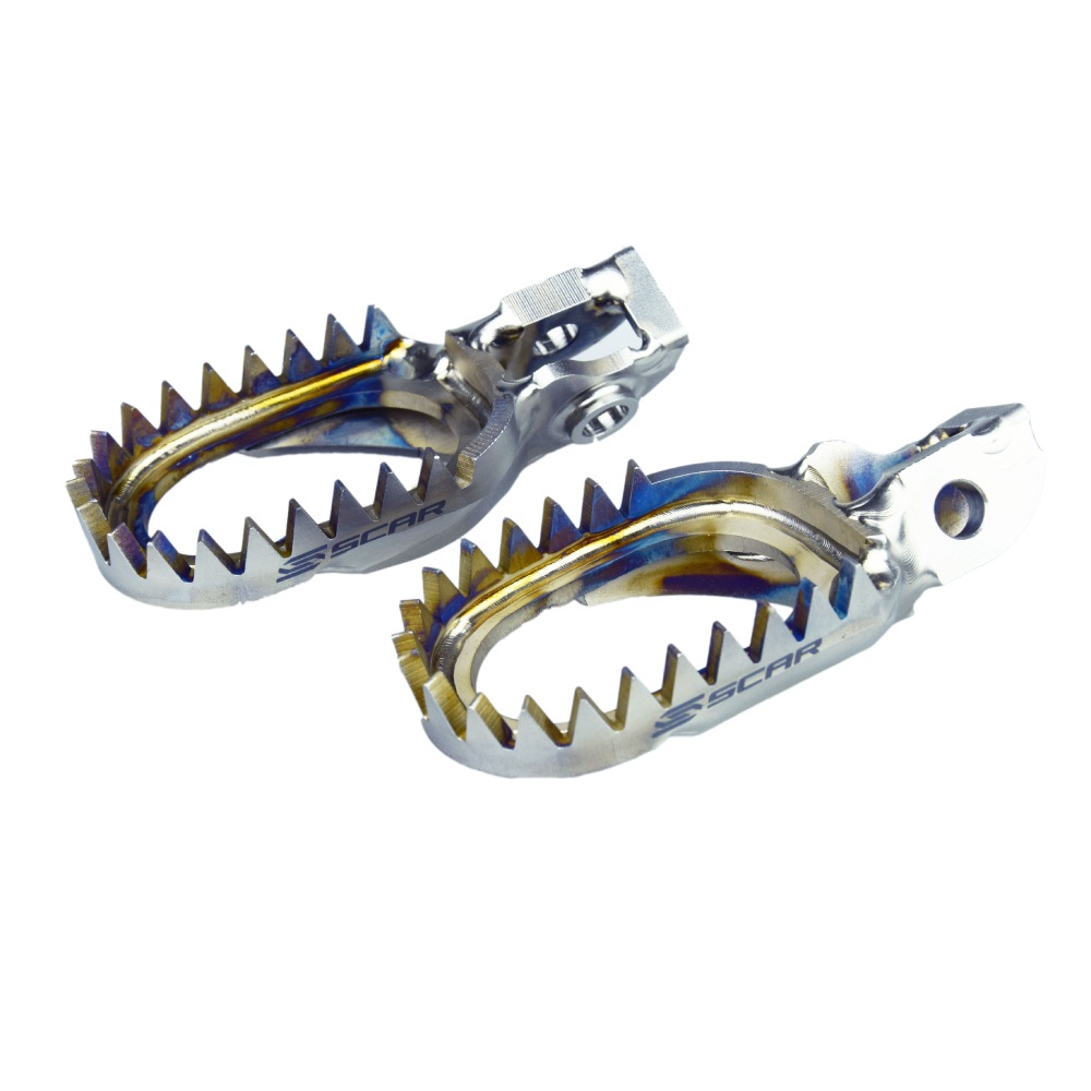 Footpegs titanium Scar Husqvarna 85 TC (18-24) Anti-Mud S5517AM