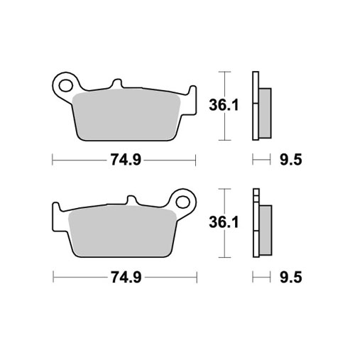 Brake pads WRP TM EN/MX 250 (01-04) rear standard WG-7204-F4